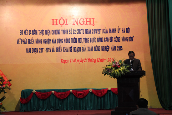 Đ/c Nguyễn Duy Phong- Phó Giám đốc Sở Tài chính Thành phố Hà Nội phát biểu tại hội nghị - ảnh VHTT